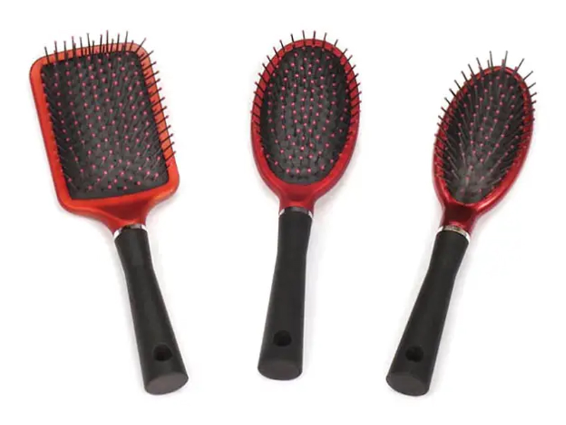 Kauçuk Kaplama Plastik Yastık ve Havalandırmalı Saç Fırçası Seti