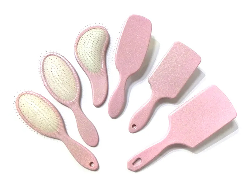 Pembe Plastik Süslü Paddle Saç Fırçası