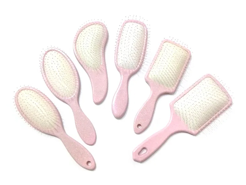 Pembe Plastik Süslü Paddle Saç Fırçası