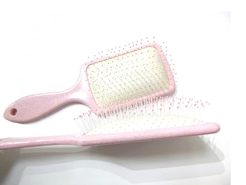 Pembe Plastik Süslü Paddle Saç Fırçası