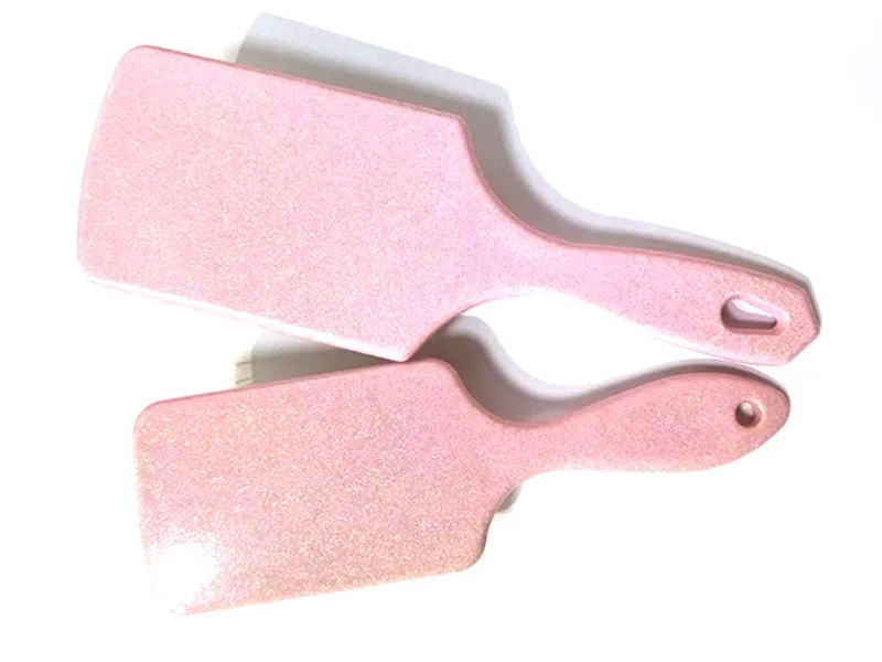 Pembe Plastik Süslü Paddle Saç Fırçası