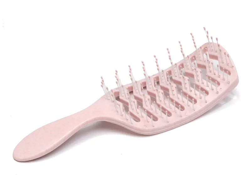 Pembe Plastik Taşınabilir Abs Çevre Dostu Su Geçirmez Dolaşık Açıcı Saç Fırçası