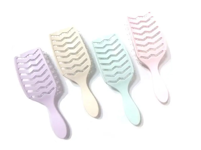 Çevre Dostu Su Geçirmez Masaj Plastik Taşınabilir Abs Pembe Dolaşık Açıcı Saç Fırçası