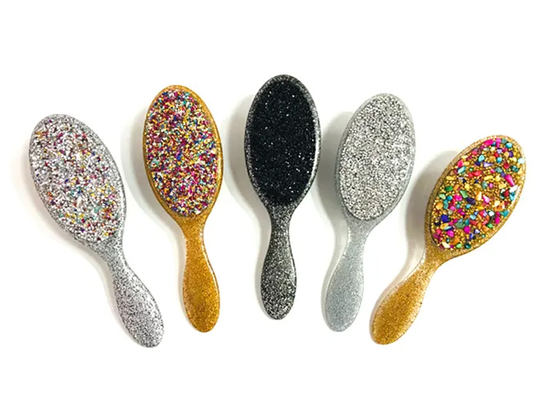Takı Bling Oval Plastik Saplı Saç Fırçası